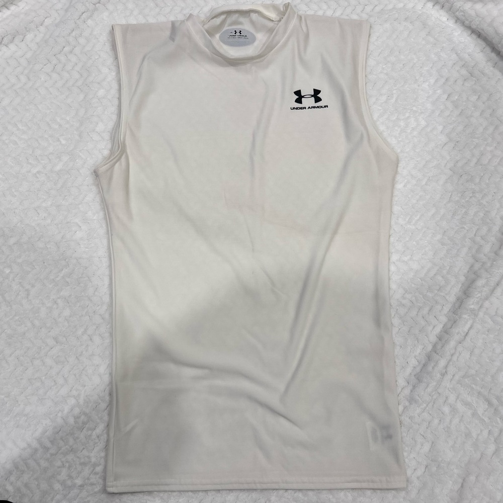 Under Armour White Sleeveless Compression Shirt